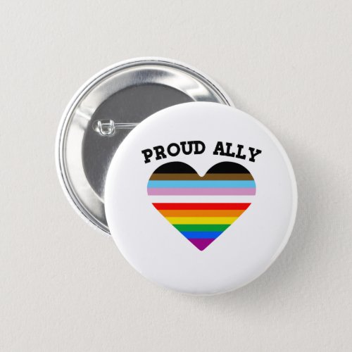 Proud Ally Progress Pride Button