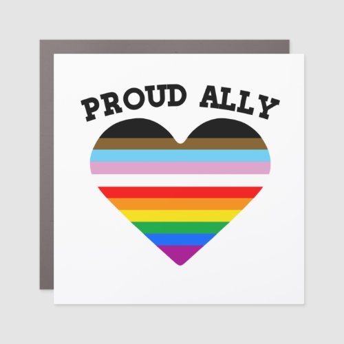 Proud Ally Progress Pride Car Magnet