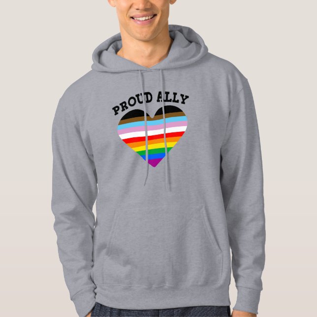 Proud Ally Progress Pride Hoodie (Front)