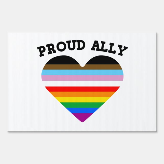 Proud Ally Progress Pride Sign (Front)
