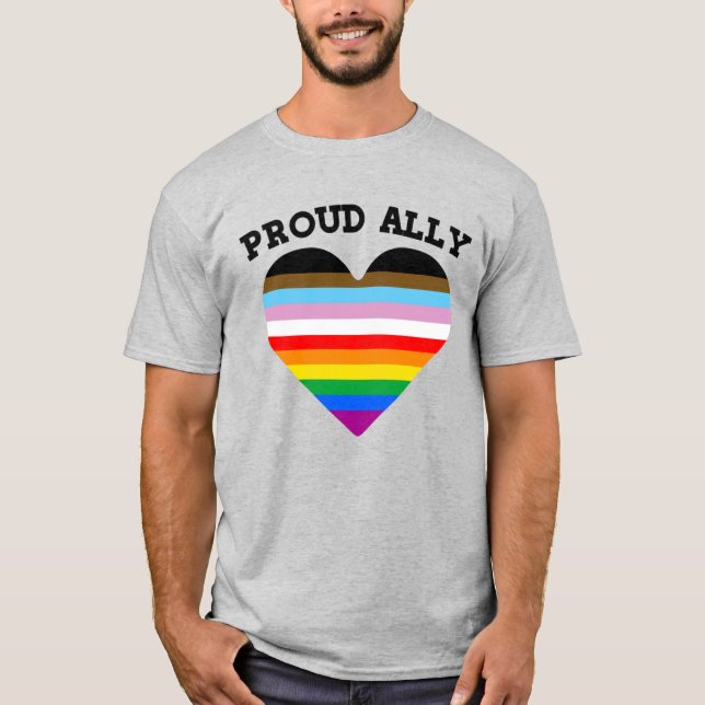 Proud Ally Progress Pride T-Shirt (Front)