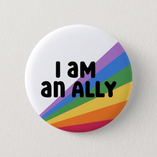 Proud Ally Rainbow Pride Month Button