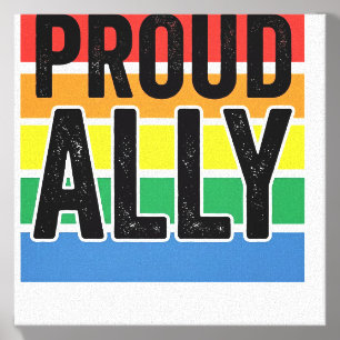 Proud Ally Vintage Pride Support Shirt Design_1 Canvas Photo Tile