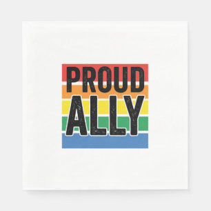 Proud Ally Vintage Pride Support Shirt Design_1 Napkins