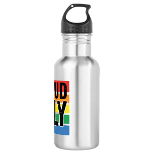 Proud Ally Vintage Pride Support Shirt Design_1 Stainless Steel Water Bottle