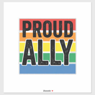 Proud Ally Vintage Pride Support Shirt Design_1 Sticker