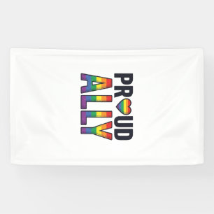 Proud Ally Vintage Rainbow Heart T-Shirt Design_1 Banner