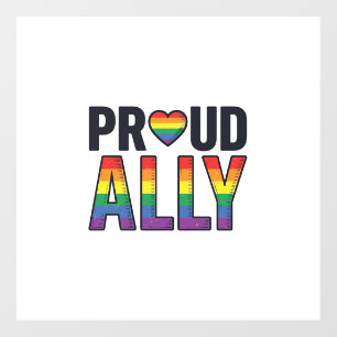 Proud Ally Vintage Rainbow Heart T-Shirt Design_1 Floor Decals