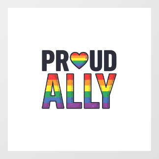 Proud Ally Vintage Rainbow Heart T-Shirt Design_1 Floor Decals
