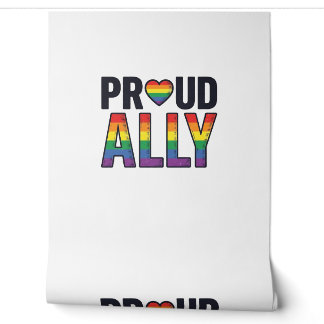 Proud Ally Vintage Rainbow Heart T-Shirt Design_1 Wallpaper