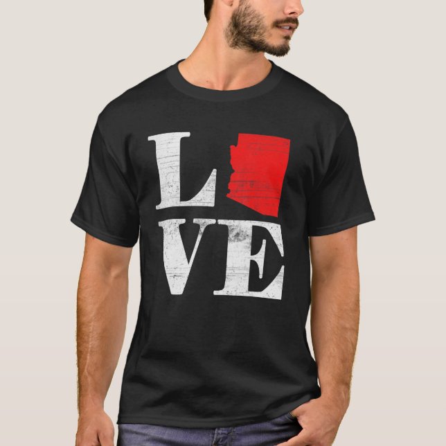 Proud America Citizen State Flag Country Map Love  T-Shirt (Front)