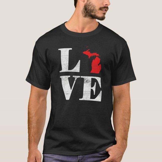 Proud America Citizen State Flag Land Map Love Mic T-Shirt (Front)