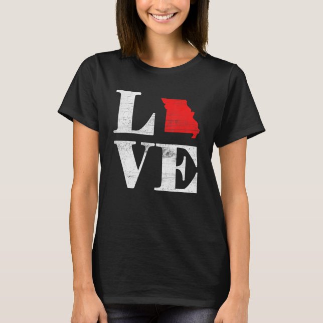 Proud America Citizen State Flag Land Map Love Mis T-Shirt (Front)