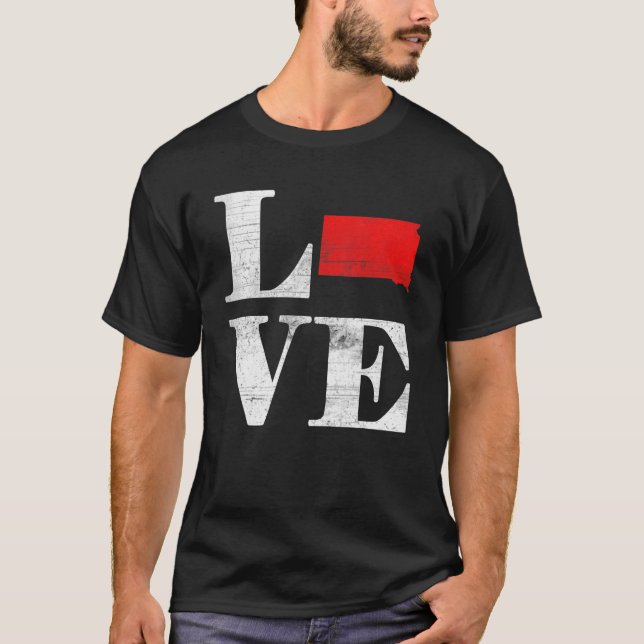 Proud America Citizen State Flag Land Map Love Sou T-Shirt (Front)