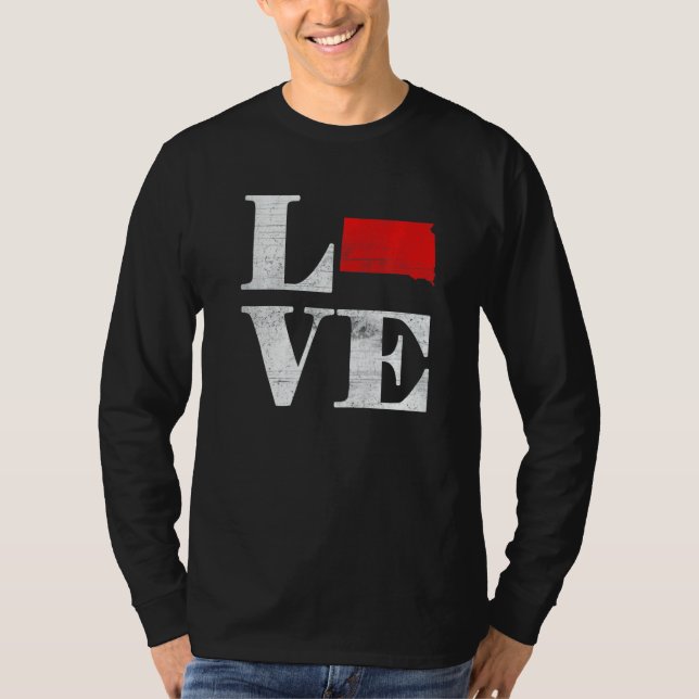 Proud America Citizen State Flag Land Map Love Sou T-Shirt (Front)