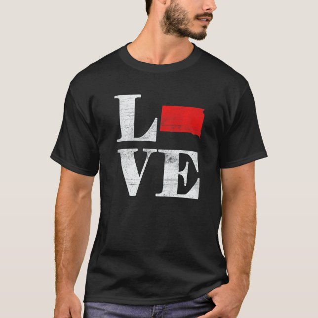 Proud America Citizen State Flag Land Map Love Sou T-Shirt (Front)
