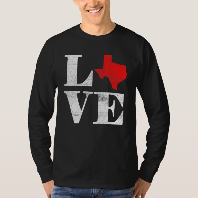 Proud America Citizen State Flag Land Map Love Tex T-Shirt (Front)