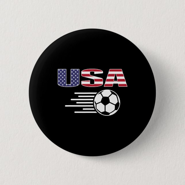 Proud America Soccer Fans Jersey - Usa Flag Footby Button (Front)