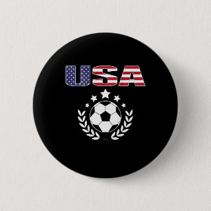Proud America Soccer Fans Jersey - Usa Flag Footll Button