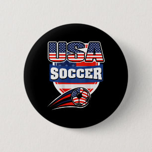 Proud America Soccer Fans Jersey - Usa Flag Footll Button