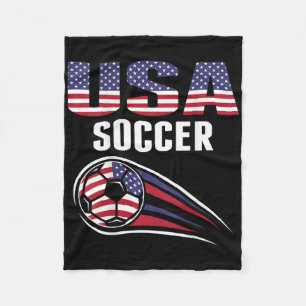 Proud America Soccer Team Supporter Usa Flag Footl Fleece Blanket