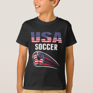 Proud America Soccer Team Supporter Usa Flag Footl T-Shirt
