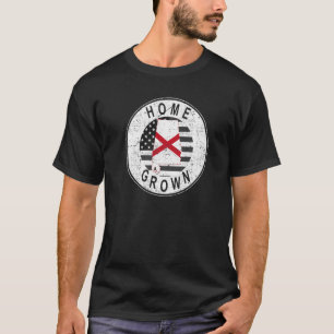 Proud America State Flag US Home Grown Alabama T-Shirt