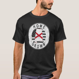 Proud America State Flag US Home Grown Alabama T-Shirt