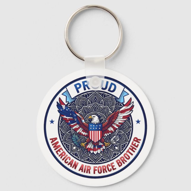 Proud American Air Force Brother Keychain (Front)