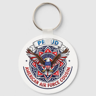 Proud American Air Force Cousin Keychain