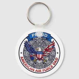 Proud American Air Force Dad Keychain