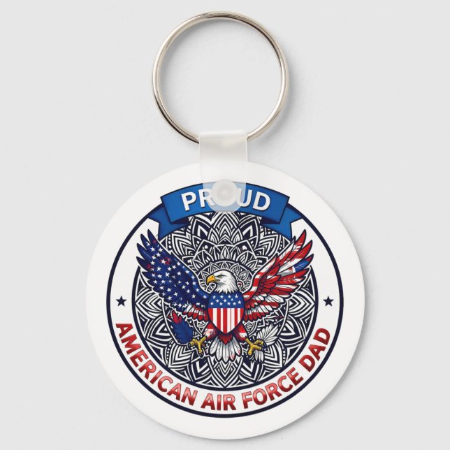 Proud American Air Force Dad Keychain (Front)
