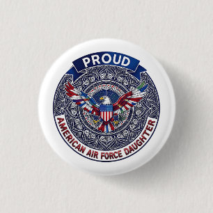 Proud American Air Force Daughter Button