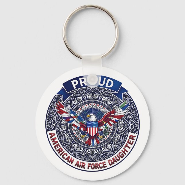 Proud American Air Force Daughter Keychain (Front)