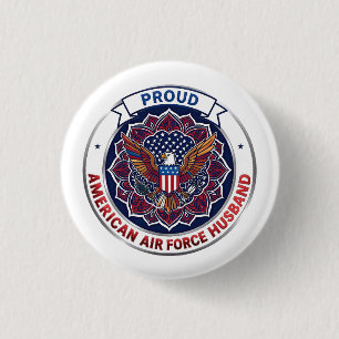 Proud American Air Force Husband Button