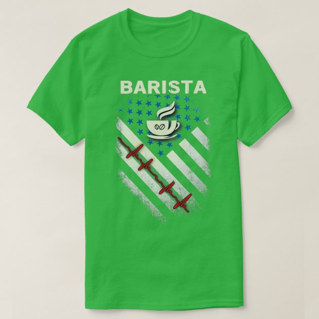 Proud American Barista T-Shirt (Design Front)