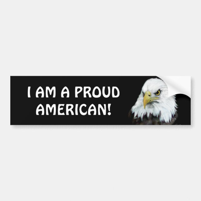 Proud American Eagle Bumper Sticker (Front)