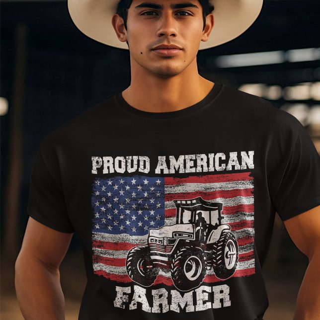 Proud American Farmer Agriculturist Farming   T-Shirt (Creator Uploaded)