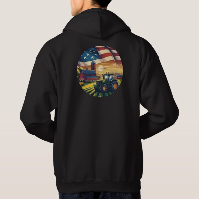 Proud American Farmer  Hoodie (Back)