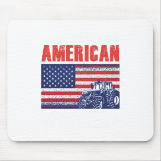Proud American Farmer USA Flag Tractor Farm Farmin Mouse Pad