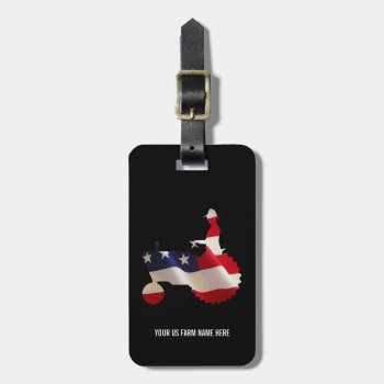 Proud American Farmer  Usa Flag Tractor Luggage Tag by RedneckHillbillies at Zazzle