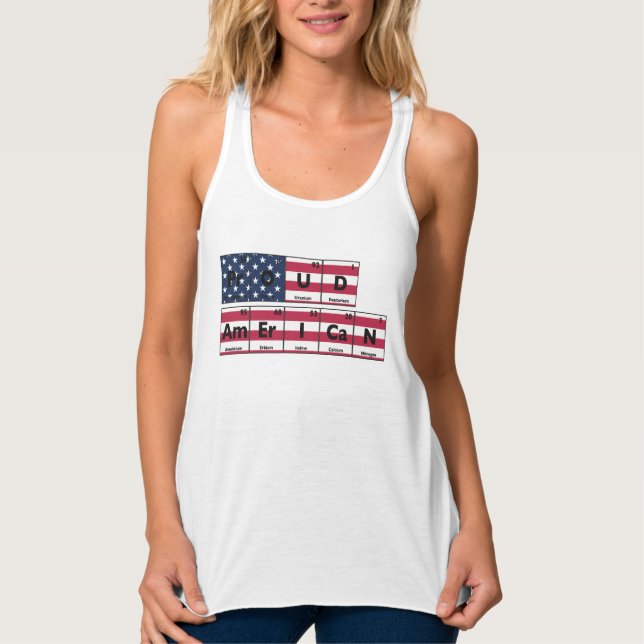 Proud American Flag USA 4th Of July Tank Top (Front)