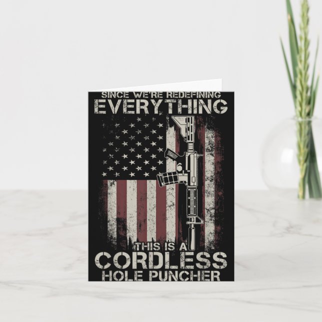 Proud American Flag Veteran Gun Rights Tlt Cordles Card (Front)