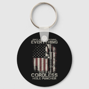 Proud American Flag Veteran Gun Rights Tlt Cordles Keychain