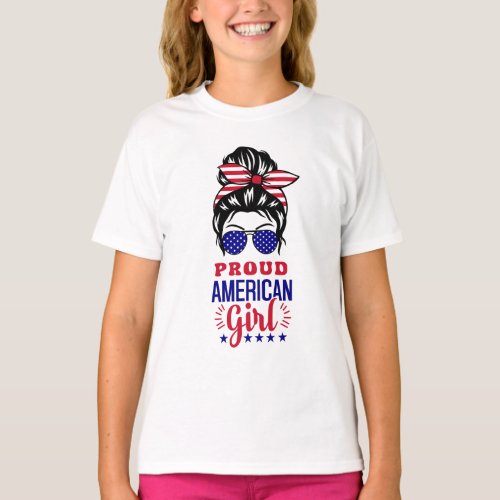 Proud American girl_ Womens T_Shirt