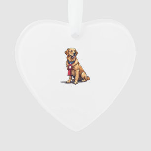 Proud American Golden Retriever Vintage Tee 4 Ornament