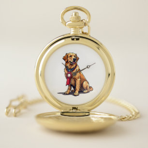 Proud American Golden Retriever Vintage Tee 4 Pocket Watch