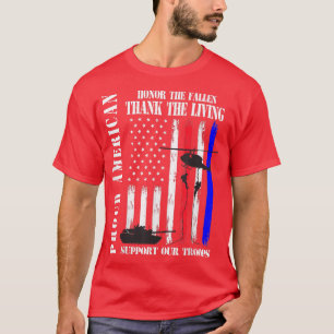 Proud American Honor The Fallen Thank You Veterans T-Shirt