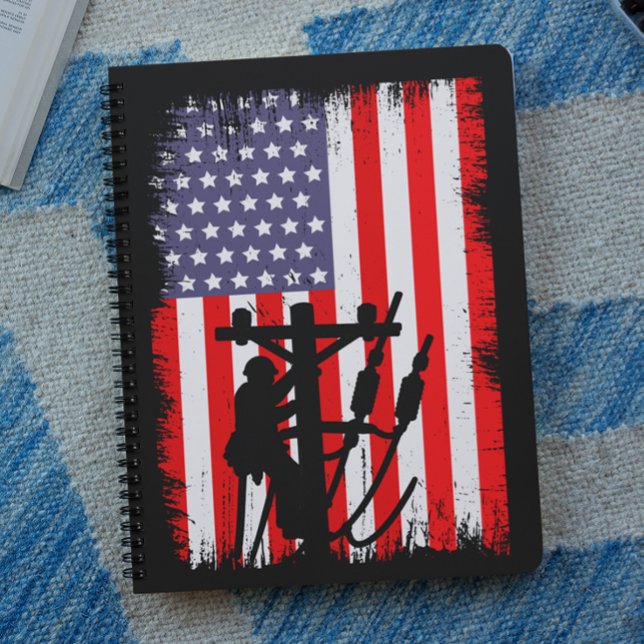 Proud American Lineman Patriotic Utility Worker Notebook (Proud American Lineman Patriotic Utility Worker Notebook)