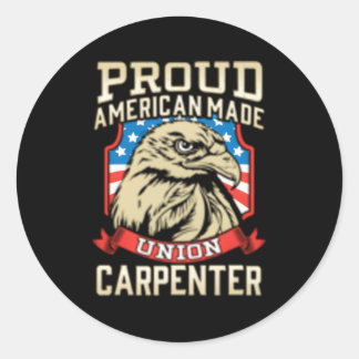 Proud American Made Union Carpenter Classic Round Sticker